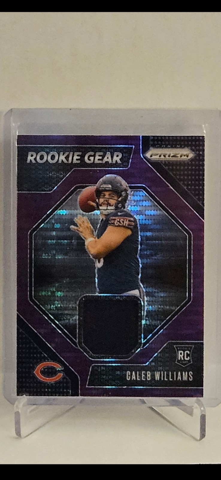 🏈2024 Panini Prizm-Rookie Gear🔥Caleb Williams #RG-CWS Purple Pulsar Prizm👀💯