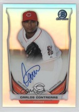 2014 Bowman Chrome Prospect Refractor 395/500 Carlos Contreras #BCAP-CC Auto 2d9