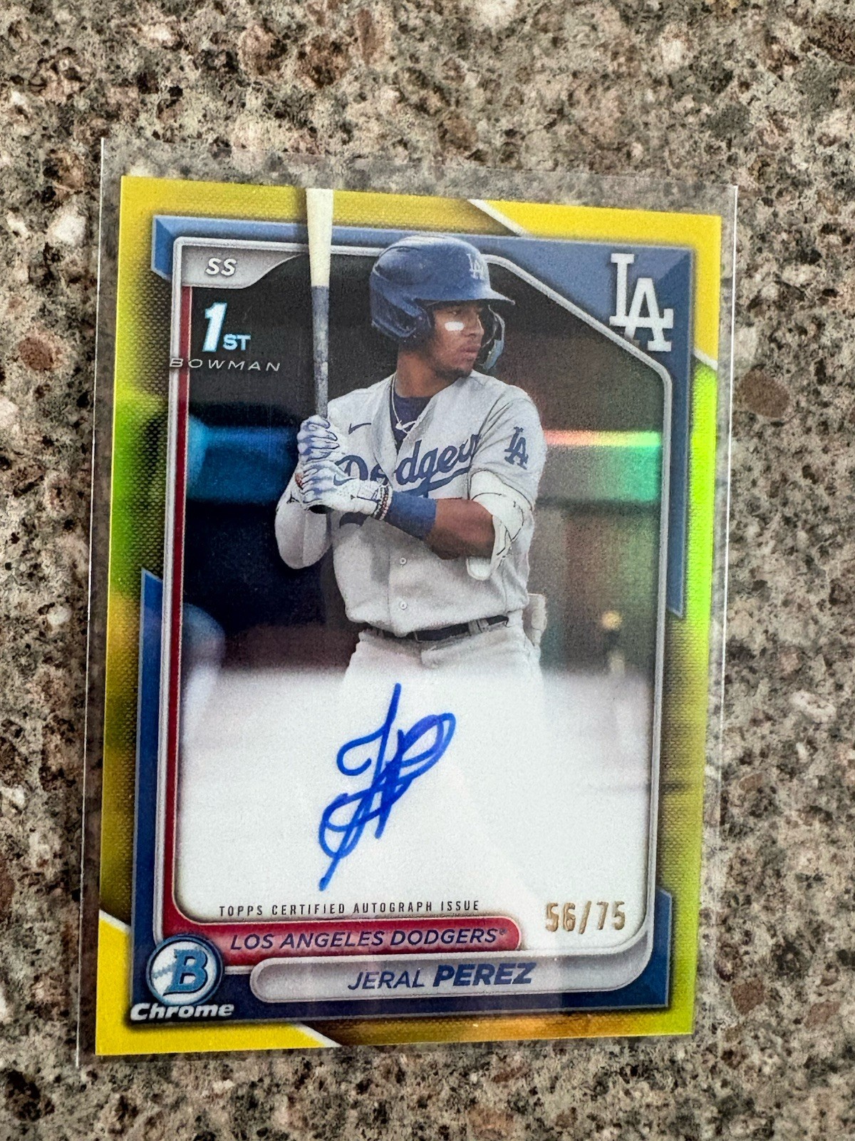 2024 Bowman Chrome  Autographs Jeral Perez #CPA-JP Yellow Refractor /75 (AU, RC)