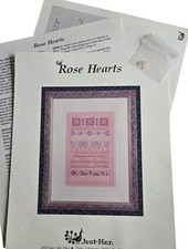 Just Nan Rose Hearts Sampler Cross Stitch Pat...