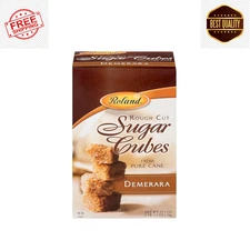 Roland Foods Demerara Rough Cut Brown Sugar Cubes, Sugar in the Raw, 35.2 Oz