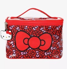 Hello Kitty Cosmetic Bag Toiletry Travel Pouch Makeup Case Charm New Bioworld