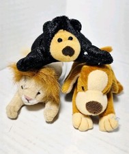 Lot Vintage 2001 Animal Alley MINI LION Dog Bear 4" Plush McDonald's Toys R Us.l