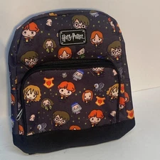Harry Potter Mini Backpack Black W/ Characters In Chibi Style