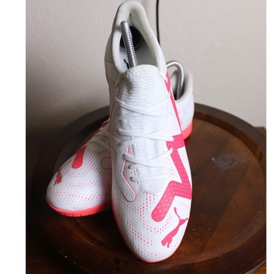 New Puma Indoor Soccer Shoes Future Play White Fire Orchid Athletic Mens 12