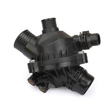 Engine Coolant Thermostat Assembly Compatible with BMW White Upgrade Aluminum 