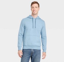    Goodfellow  Co Men's Regular Fit Hooded Pullover Sweatshirt Blue Size L  