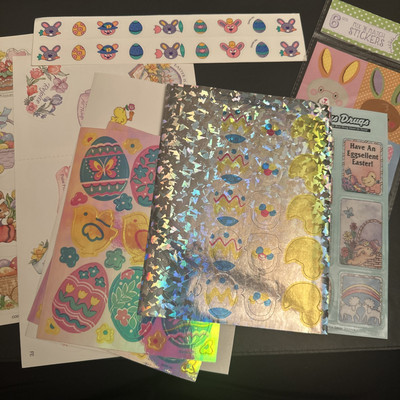 Lot Of 9 Sheets Of Vintage Easter Sticker packages