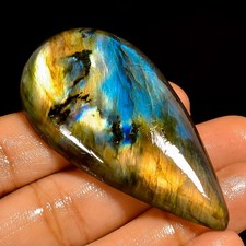 110 Ct Natural Labradorite Pear Cabochon Loose Gemstone For Jewelry 56X29X9 mm