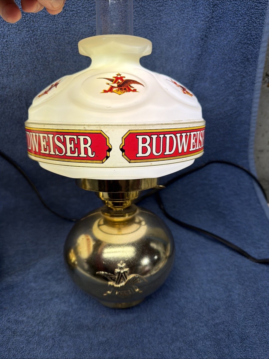TWO VINTAGE BUDWEISER BEER LIGHT UP WALL SCONCES ANHEUSER BUSH
