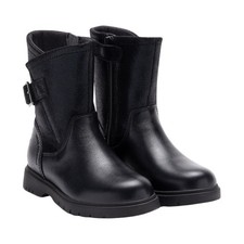 Image of Lelli Kelly Girls Side Zip Boots Black Pink Leather Water Resistant LKHW5342
