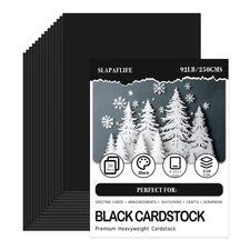 30 Sheets Black Cardstock, Card Stock 8.5 x 11, 92lb/250gsm Black Paper, Heavy