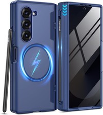 Galaxy Z Fold 6 Case with Privacy Screen Protector and Hinge Protection Blue