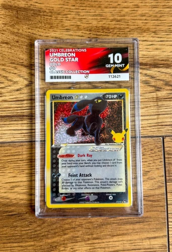 Umbreon Gold Star 17/17 Celebrations Ace 10 PERFECT SUBGRADES English
