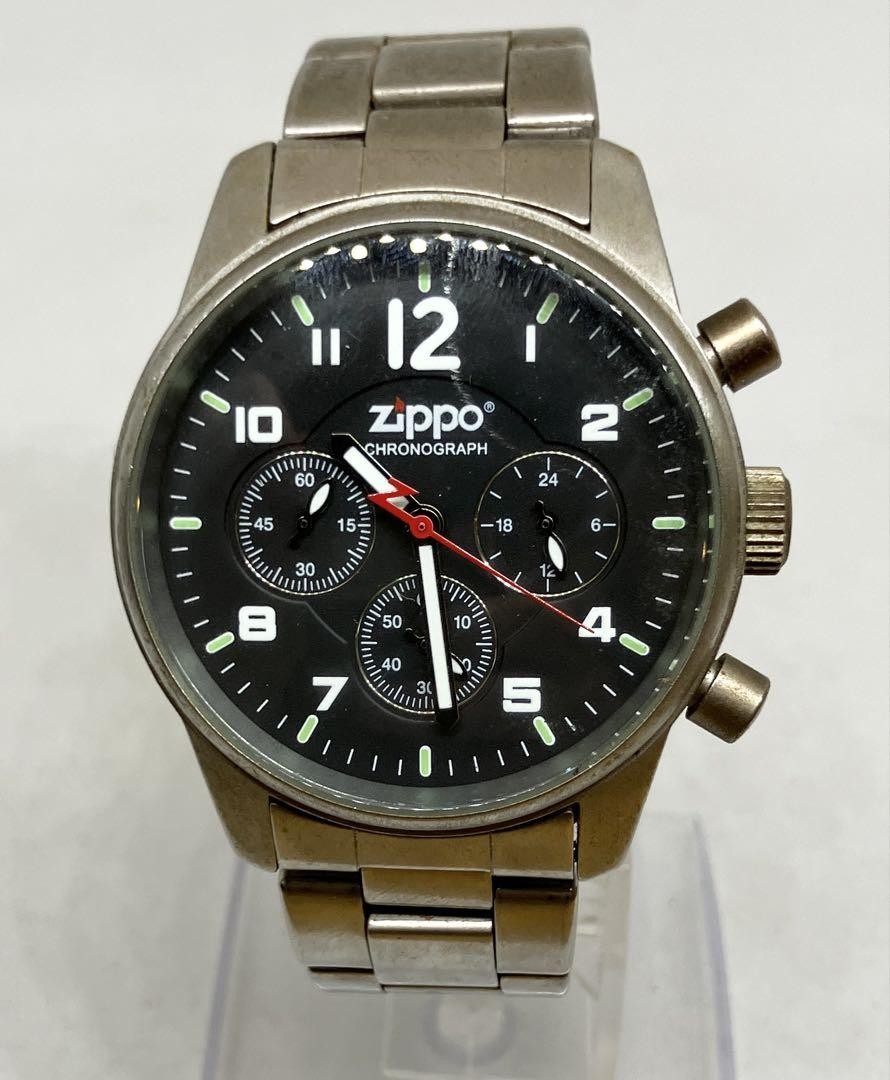 Zippo Chronograph Black Quartz Used Watch | eBay Zippo Chronograph Black Quartz Used Watch | eBay