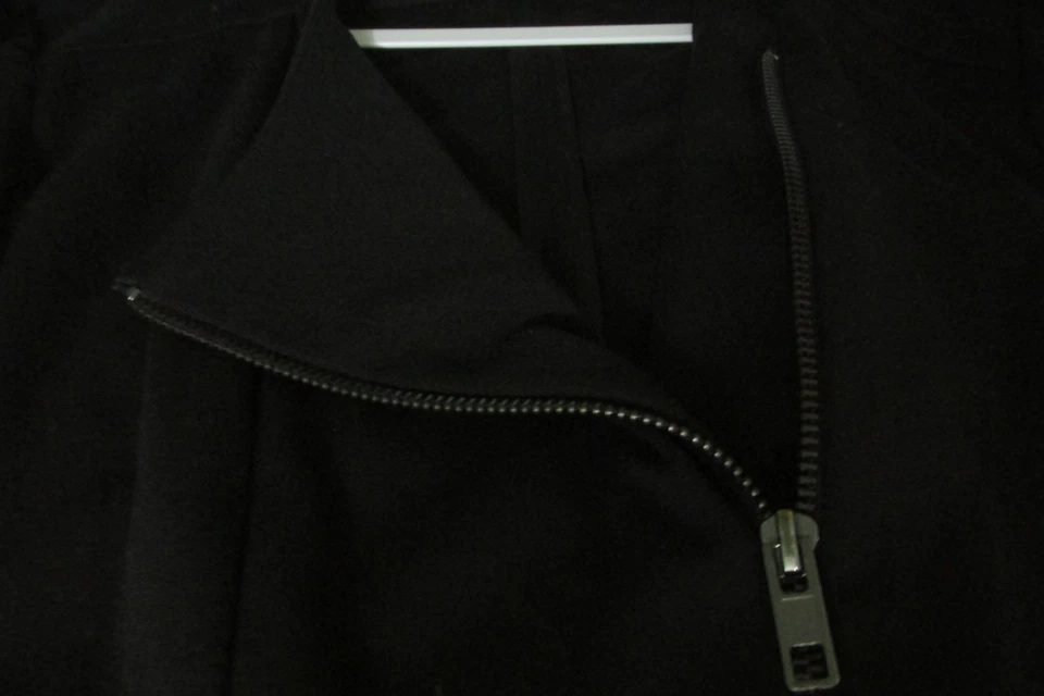 CHAQUETA MOTO ESTILO PASARELA CATHERINE MALANDRINO MUJER XL NEGRA TEJIDA CREMALLERA COMPLETA! Foto 4 de 4