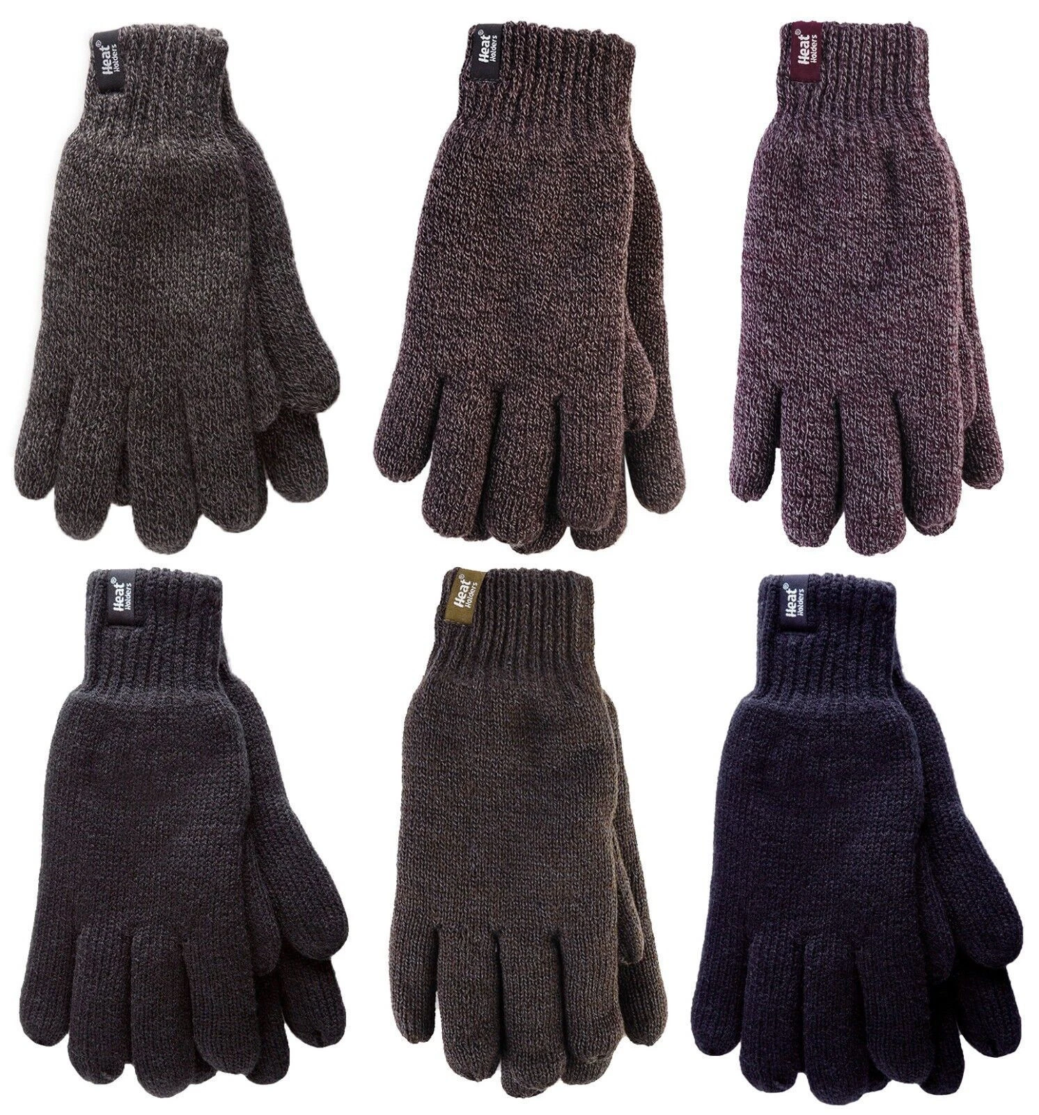 Heat Holders - Men's Warm Heat Weaver Knitted Thermal Winter Gloves 6 Colours