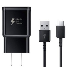 USB Wall Charger  3FT USB-C Cable for Samsung Galaxy S21 S22 S23 Note20 Black