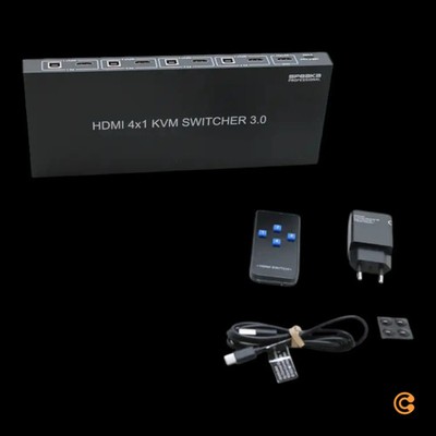 SPEAKA PROFESSIONAL KVM Umschalter Switch HDMI 4x1 schwarz Computer Zubehör USB