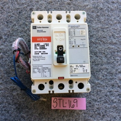 NEW TAKEOUT EATON Cutler Hammer HFD3050 50 Amp 3P 600V HFD 65K Circuit Breaker