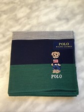 NEW Polo Ralph Lauren Bear Handkerchief Neckerchief Bandana Scarf Pocket Square