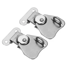 2Pcs 304 Stainless Steel Spring Loaded Butterfly Twist Latch 2.4"x1.5" Silver