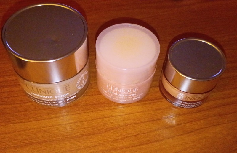 Set Of 3 Clinique Products: 1.7 Oz & .5 Oz Moisture Surge 100h Replenishing...