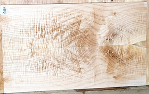 Quilted Curly Maple Wood 0669 Luthier 5A Electric Guitar Top Set 24x14.5x.375