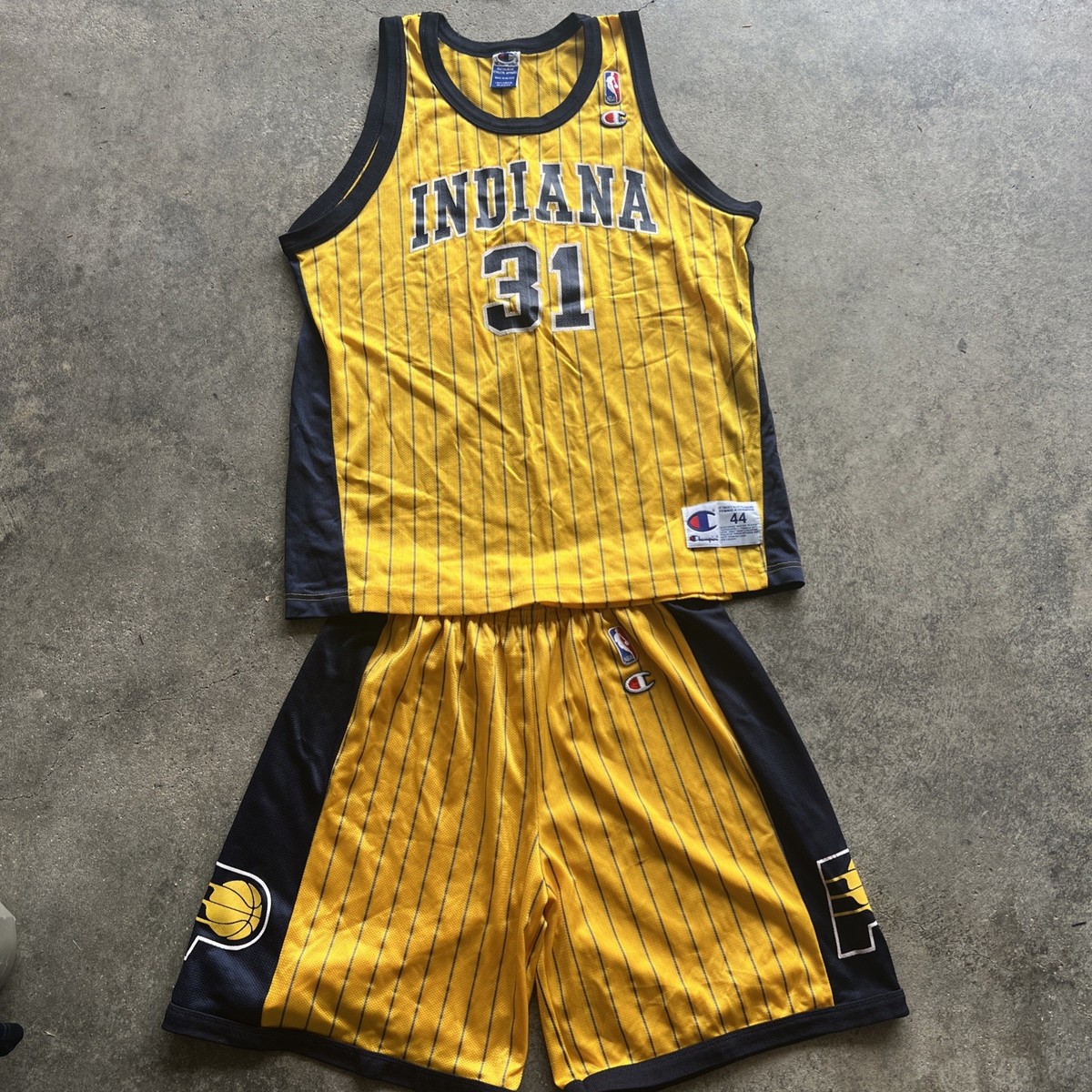 Vintage Indiana Pacers Reggie Miller Champion Stripe Jersey