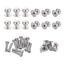 12pcs 9mm Head Dia Round Knobs Pull Handle Zinc Alloy Silver Tone