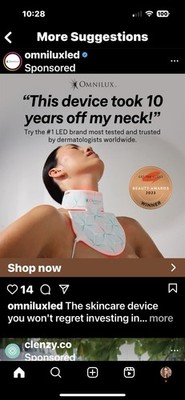 Omnilux Contour Neck & Décolleté NEW with three free hydrogel masks  