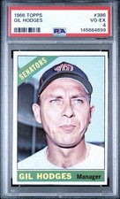 1966 Topps Gil Hodges #386 Washington Senators Manager PSA 4 VG-EX POP 13!