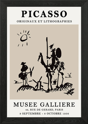 Picasso Ausstellungsposter, Musee Ga gerahmtes Wandbild Poster Leinwanddruck Bild
