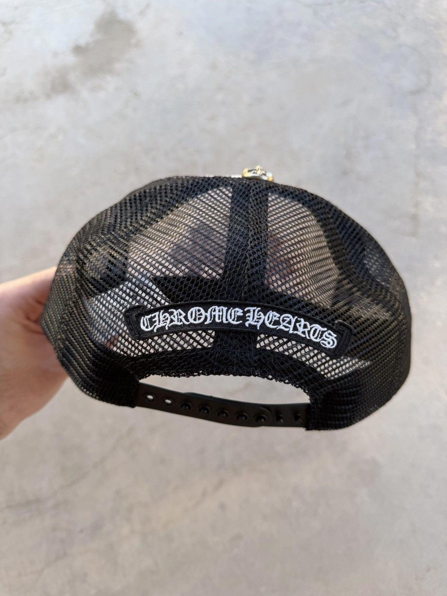 Chrome Hearts Black USA Triple Cross Patch Trucker Hat New | eBay