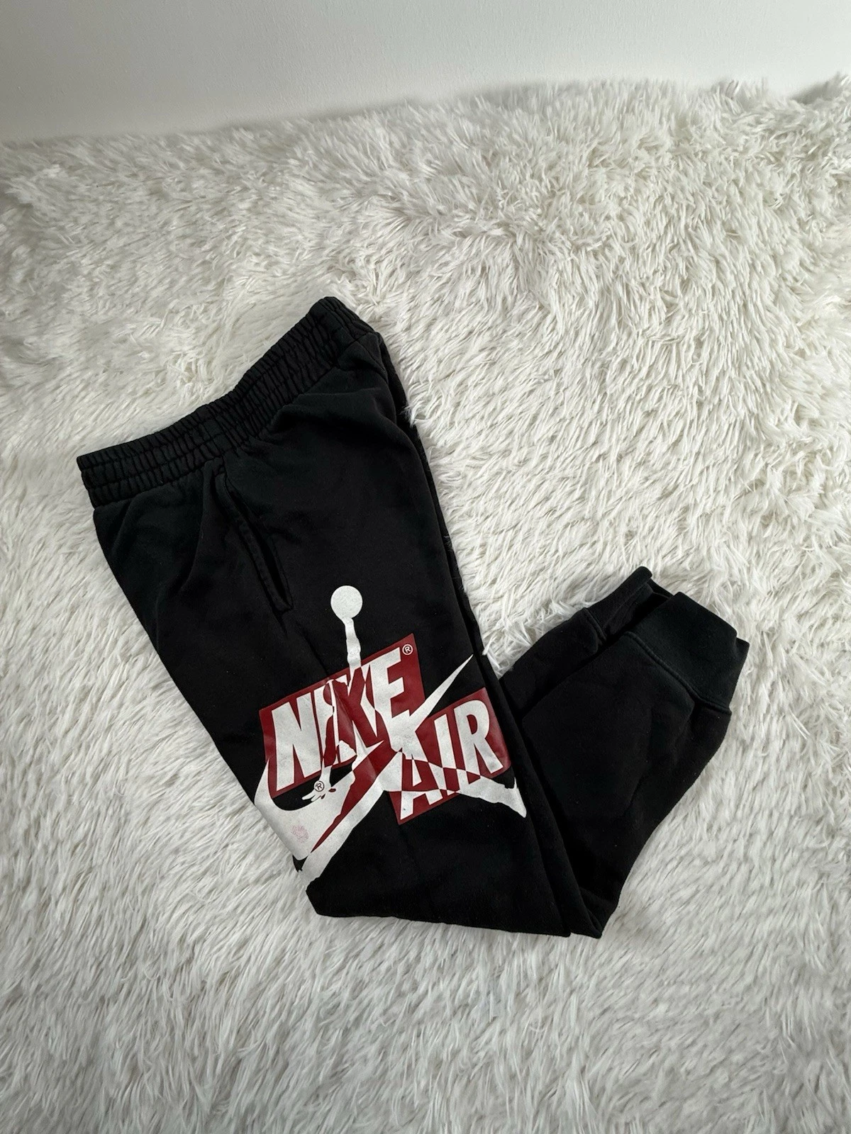 Vintage Nike Jordan Sweatpants Jumpman Air Jordan Michael Youth Sz M Black Red