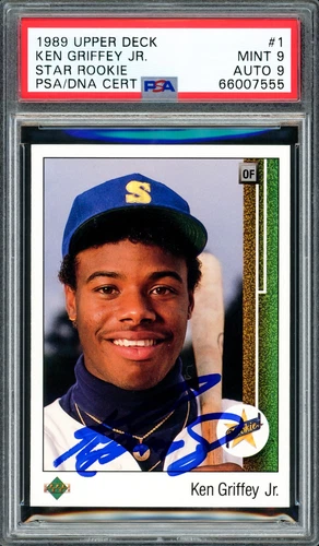 Ken Griffey Jr. Autographed 1989 Upper Deck RC PSA 9 Auto Grade Mint 9 PSA/DNA
