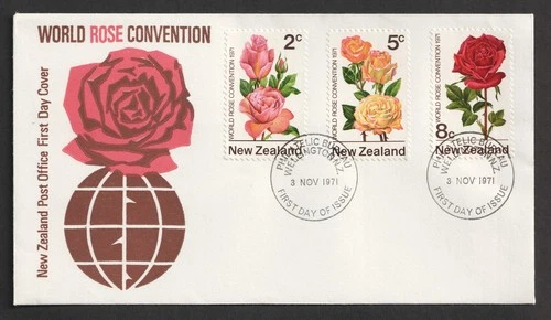1971 New Zealand World Rose Convention FDC. Wellington First Day Cover