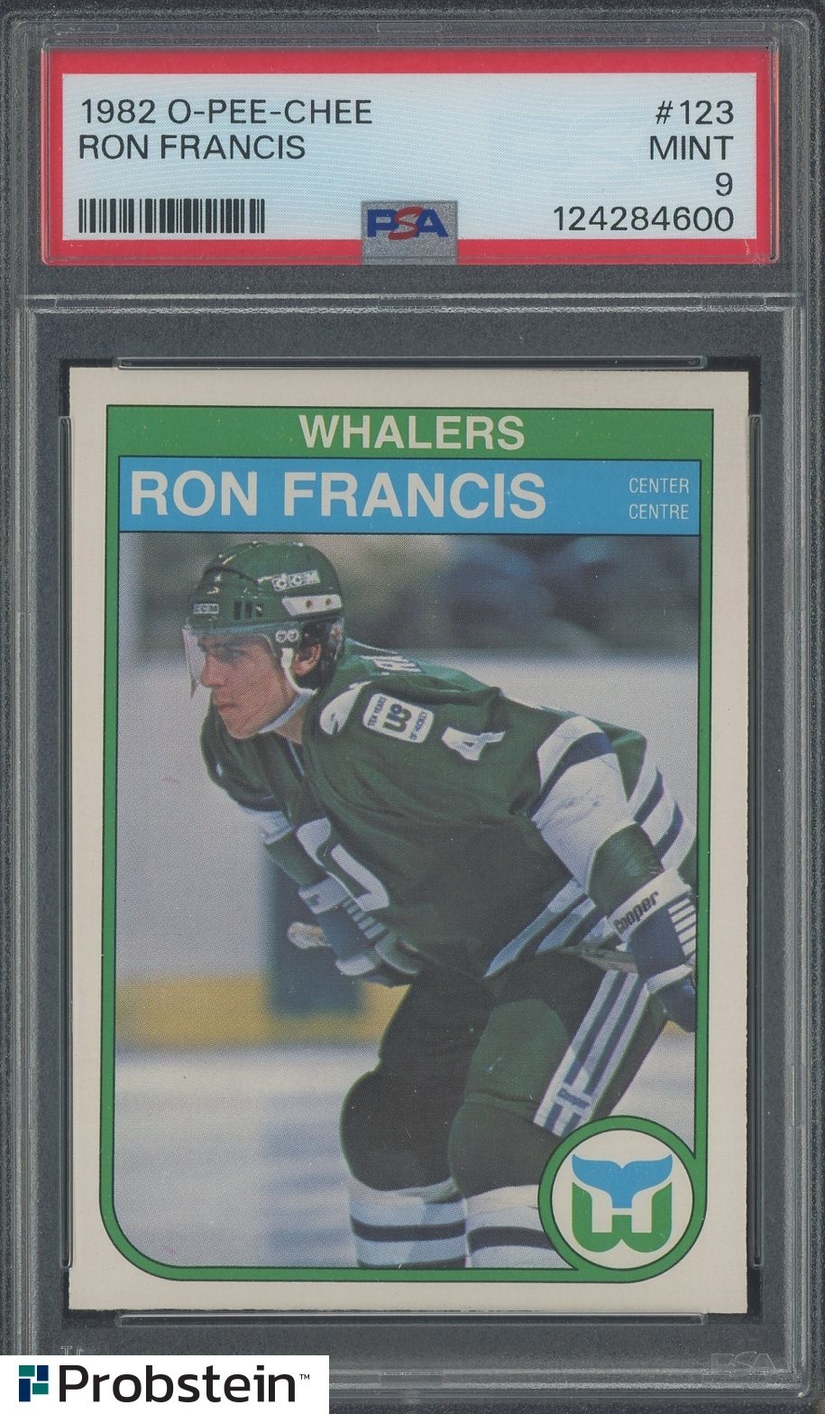 1982 O-PEE-CHEE OPC Hockey #123 Ron Francis Whalers RC Rookie PSA 9 MINT