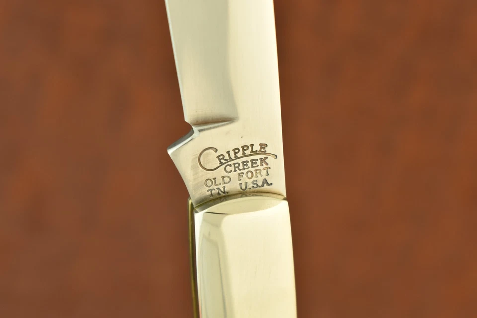 RARO CUCHILLO TRAMPERO PLÁTANO CIERVO JUMBO VINTAGE CRIPPLE CREEK 1/42 1990 (27591 Foto 4 de 4