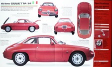 Alfa Romeo Car Picture Brochure Pamphlet Out of Print Vtg Detail Sheet Decor