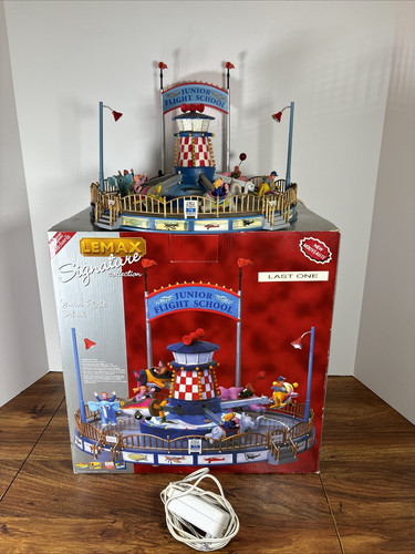 Lemax 2007 Junior Flight School #74703 Christmas Village Carnival Ride Working