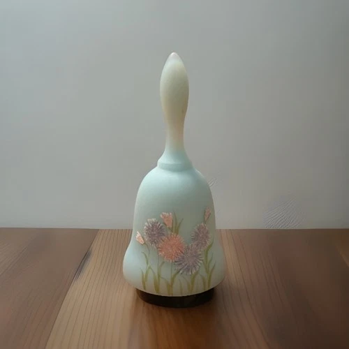 Fenton Frosted Blue Asters Bell 4.5 Ins.