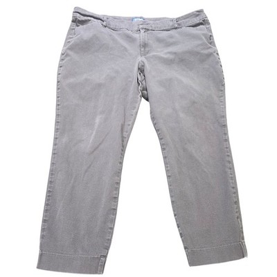 Old Navy Pixie Mid-Rise Cropped Pants Women's 20 Regular Gray Stretch Cotton