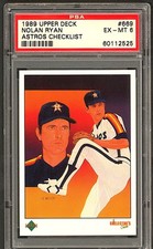1989 Upper Deck - Nolan Ryan #669 Astros Checklist PSA 6