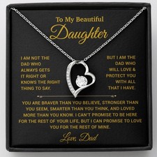 To My Daughter Necklace, Gift for Daughter from Dad, Father Daughter Necklace