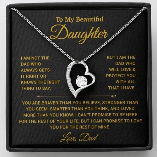 To My Daughter Necklace, Gift for Daughter from Dad, Father Daughter Necklace