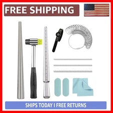 Ultimate Metal Ring Sizer Kit: Accurate Mandrel & Mallet for Perfect Ring Mea...