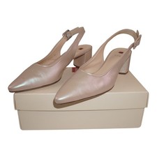 Högl Damen Slingback Pumps Halbschuh High Heels Leder Rose 39 Absatz ca. 5,5 cm