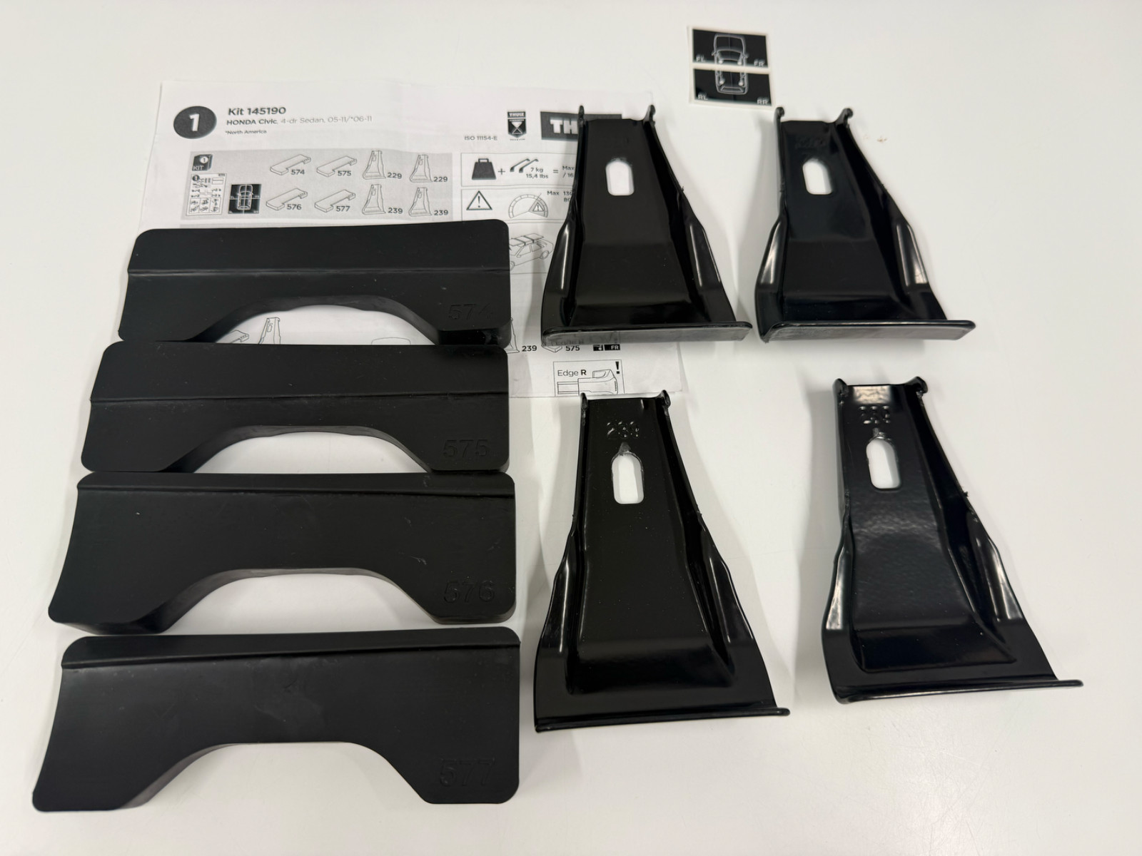 Thule Fitting Kit 5190 used no box fits HONDA Civic, 4-dr Sedan, 05-11