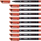 Overhead Pen - STABILO OHPen universal - Permanent Medium - Pack of 10 - red Per